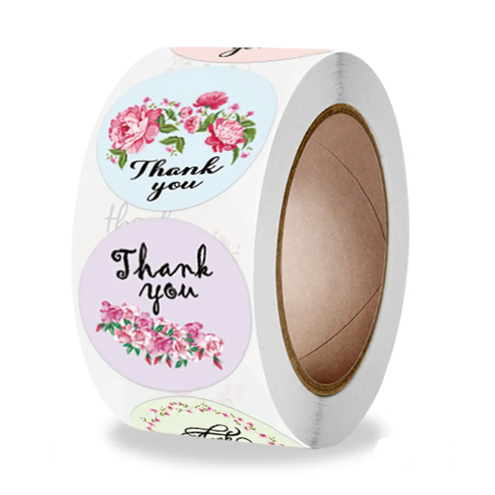 50-500 шт. декоративные наклейки Цветы и спасибо