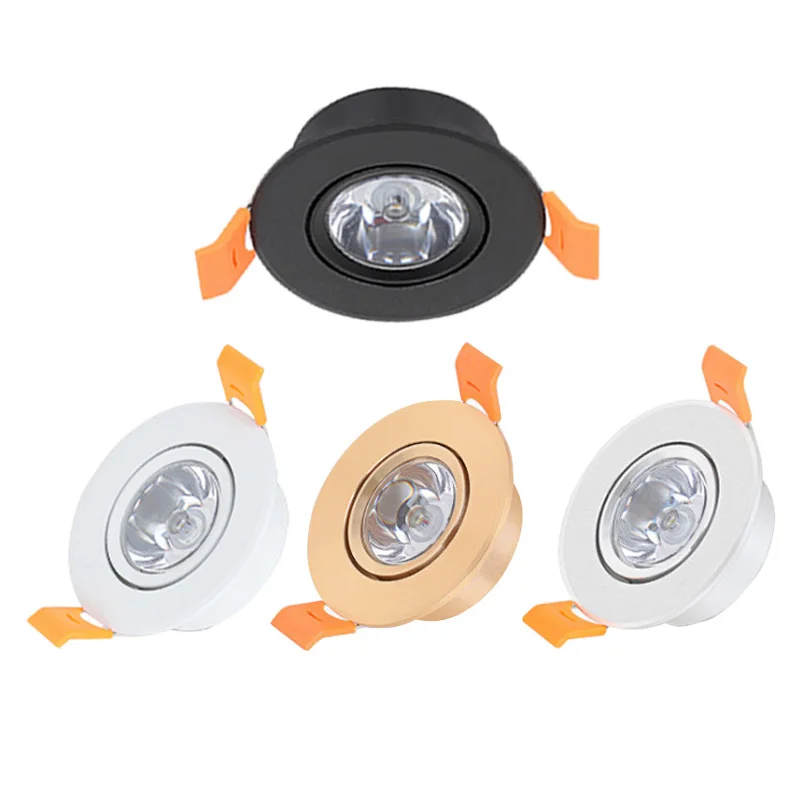 

Dimmable 1W 3W A85-265V High Power LED Recessed Ceiling Down Light Lamps LED Downlights for Living Room Cabinet Bedroom DC12V