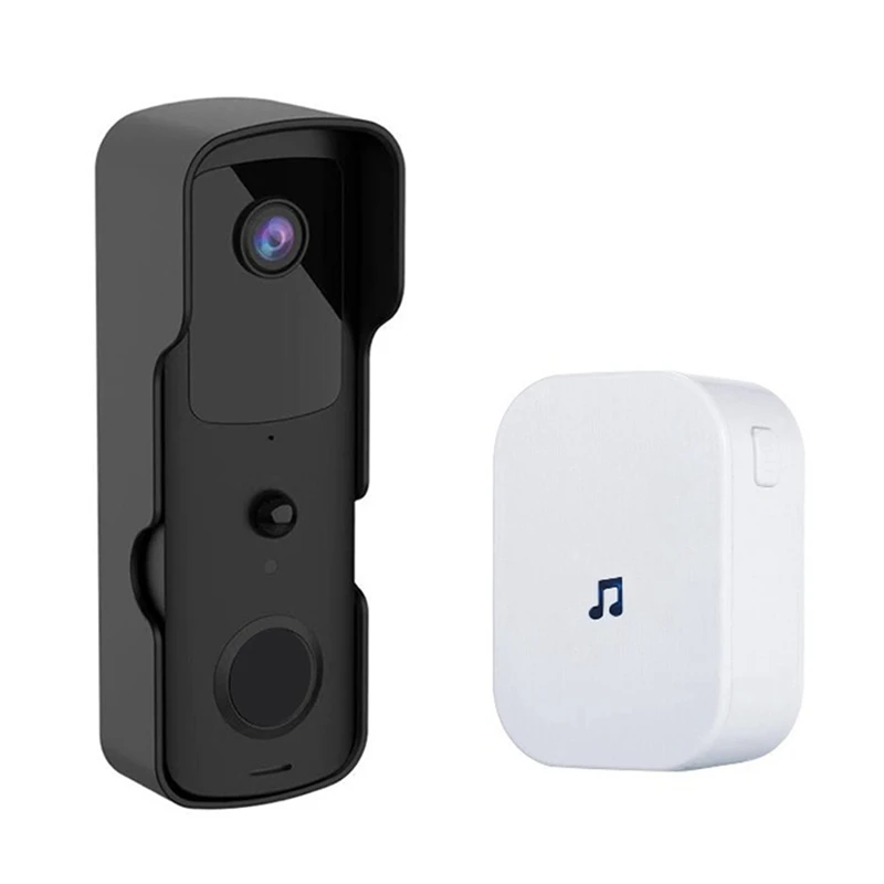 

Умный видеодомофон Tuya, дверной звонок с Wi-Fi, IP-камерой, работает с Tuya/Smartlife, европейская вилка, черный