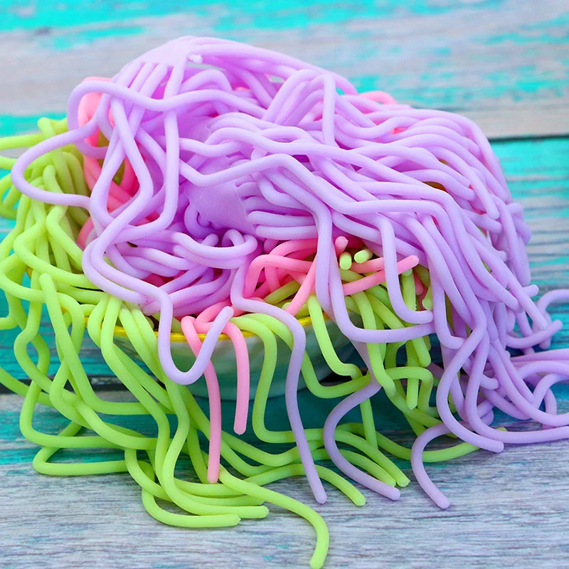 

20/50 Hot Selling Tpr Soft Rubber Decompression Simulation Vent Noodles Elastic Pull Rope Decompression Toy Pull Rope Simulation