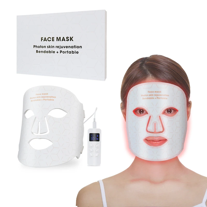 

240 ламповая маска для ухода за кожей лица со светодиодной подсветкой, 4 длины волны, светодиодная маска для лица, красная фототерапия