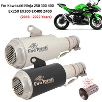 Slip On For Kawasaki Ninja 400 250 300 EX250 EX300 EX400 Z400 2018 - 2022 Motorcycle Exhaust Escape Middle Link Pipe Muffler