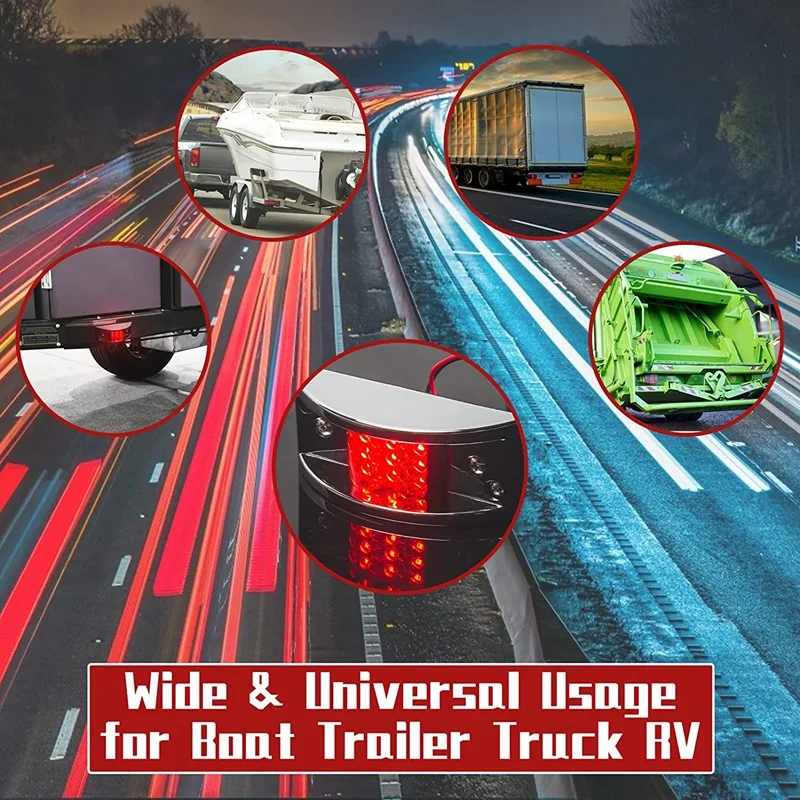 4 шт. герметичный габаритный фонарь хромированный бронированный 12 светодиодных