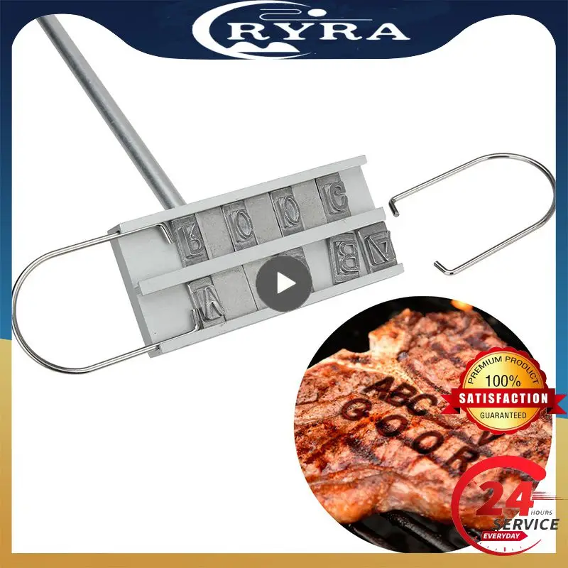 

BBQ Barbecue Branding Iron Signature Name Marking Stamp Tool Meat Steak Burger 55 X Letters And 8 Spaces Kitchen Tools