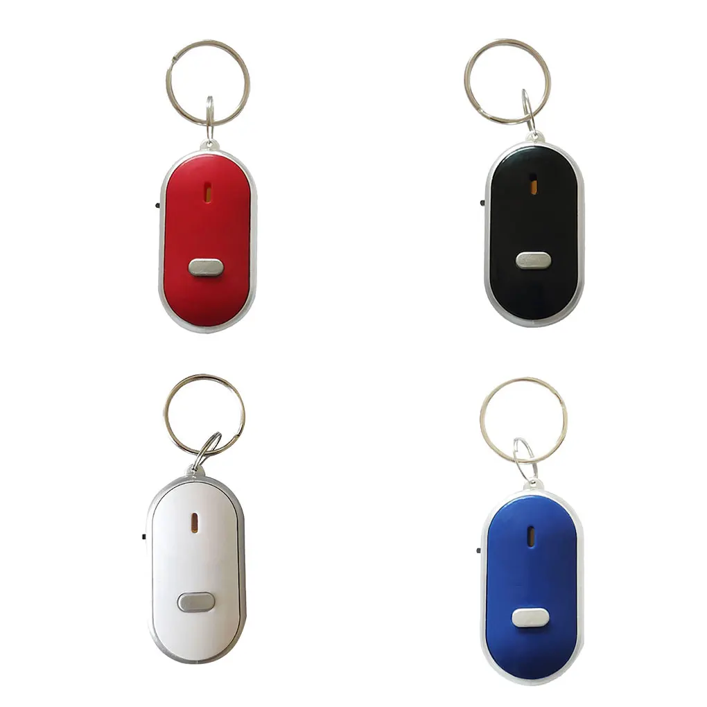 

4 Pieces Key Tracker LED Light Flashlight Lost Keys Locator Whistle for