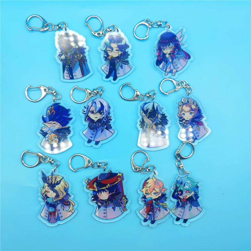 

Genshin Impact Snezhnaya Fatui Scaramouche Sandrone Tartaglia Cosplay Key Chains Acrylic Keychain Pendant Xmas Gifts