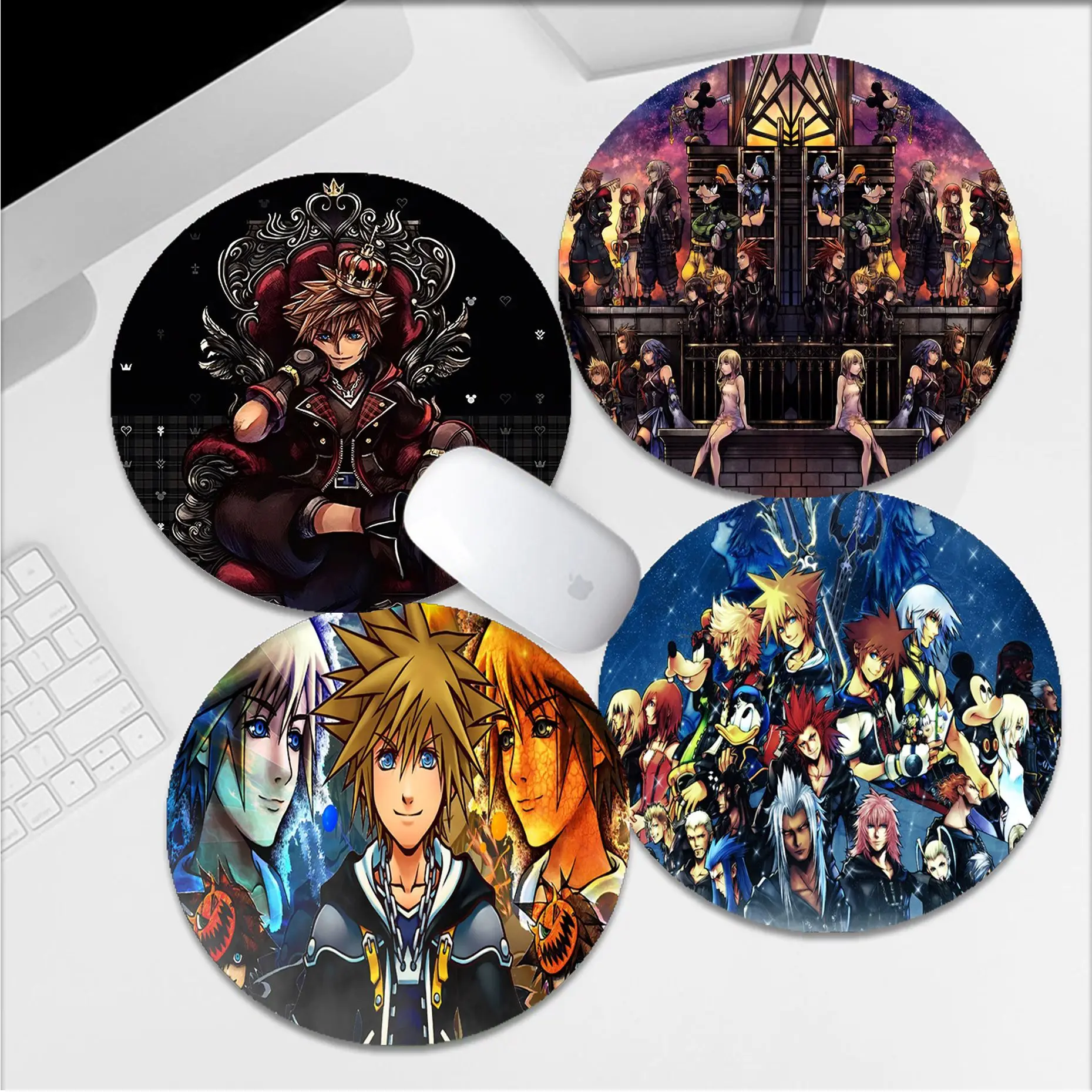 

Disney Kingdom Hearts Non-slip Round Desktop Desk Mat Gaming Accessories Students Writing Pad Mouse Pad For PC Gamer Mousemat