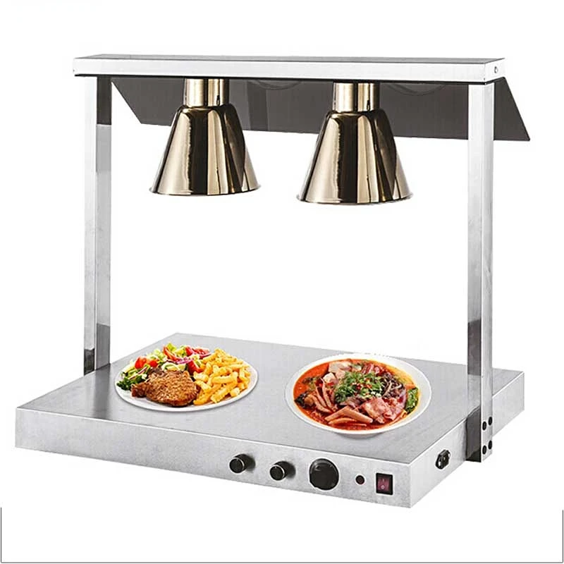 

hotel supplies buffet table restaurant equipment food warming lamp double tanks gold color steel catering heat lamp