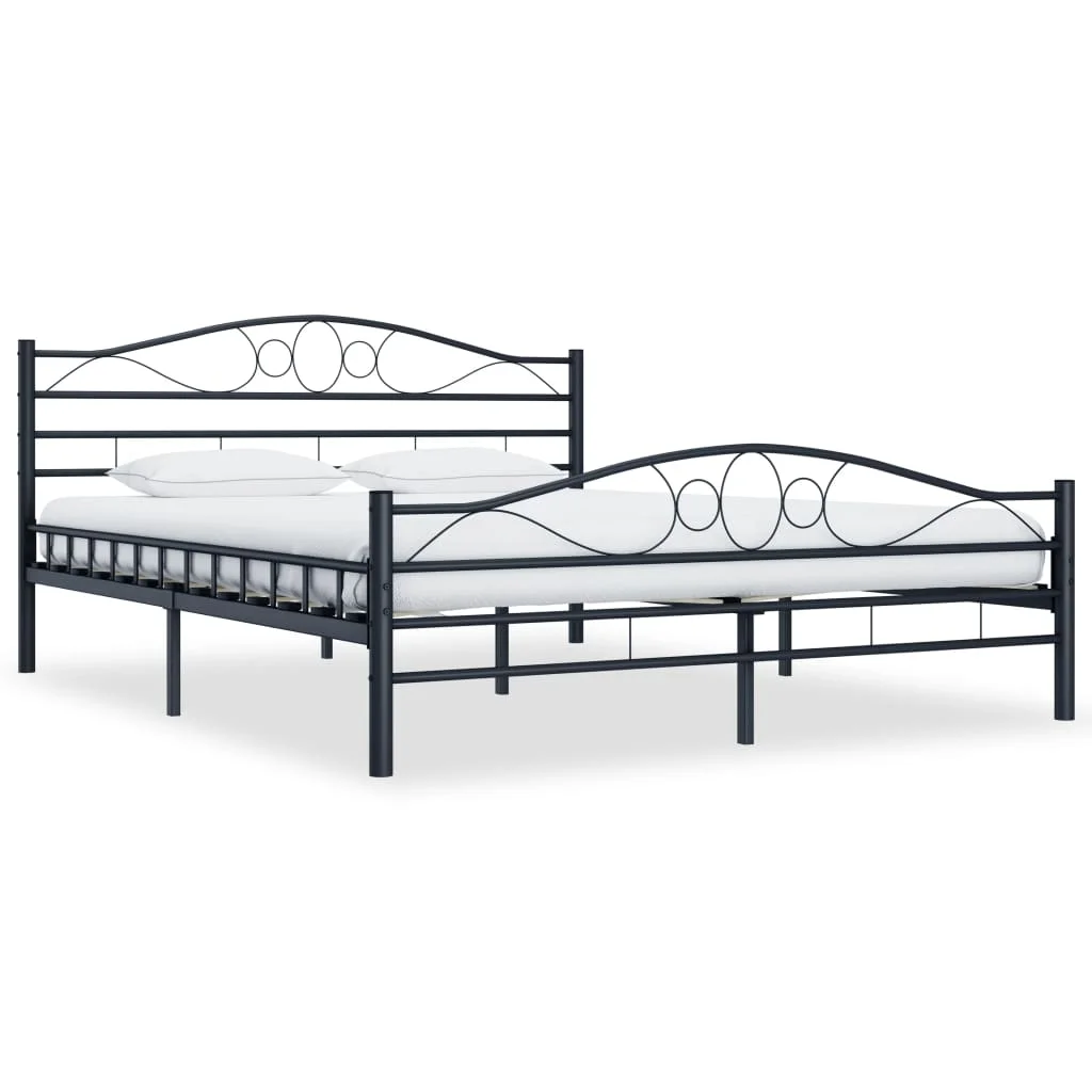 

Bed Frame, Metal Bed, Bedroom Furniture Black 160x200 cm