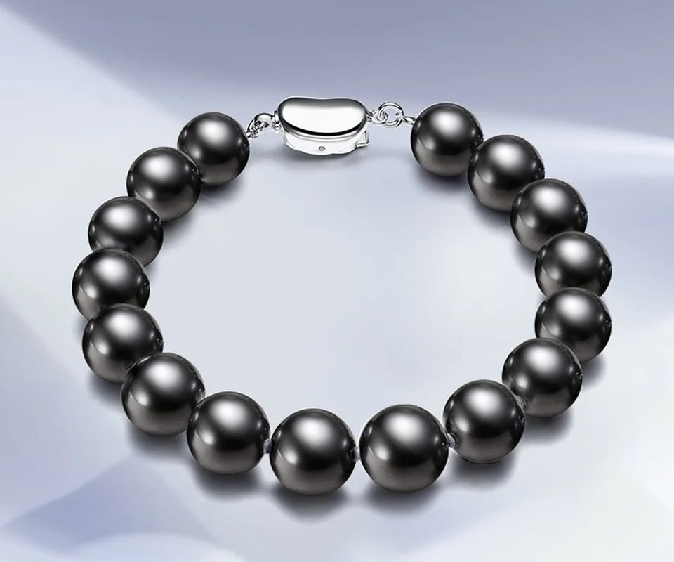 

Женский винтажный браслет с круглым жемчугом, серебро 925 пробы, 11-12 мм