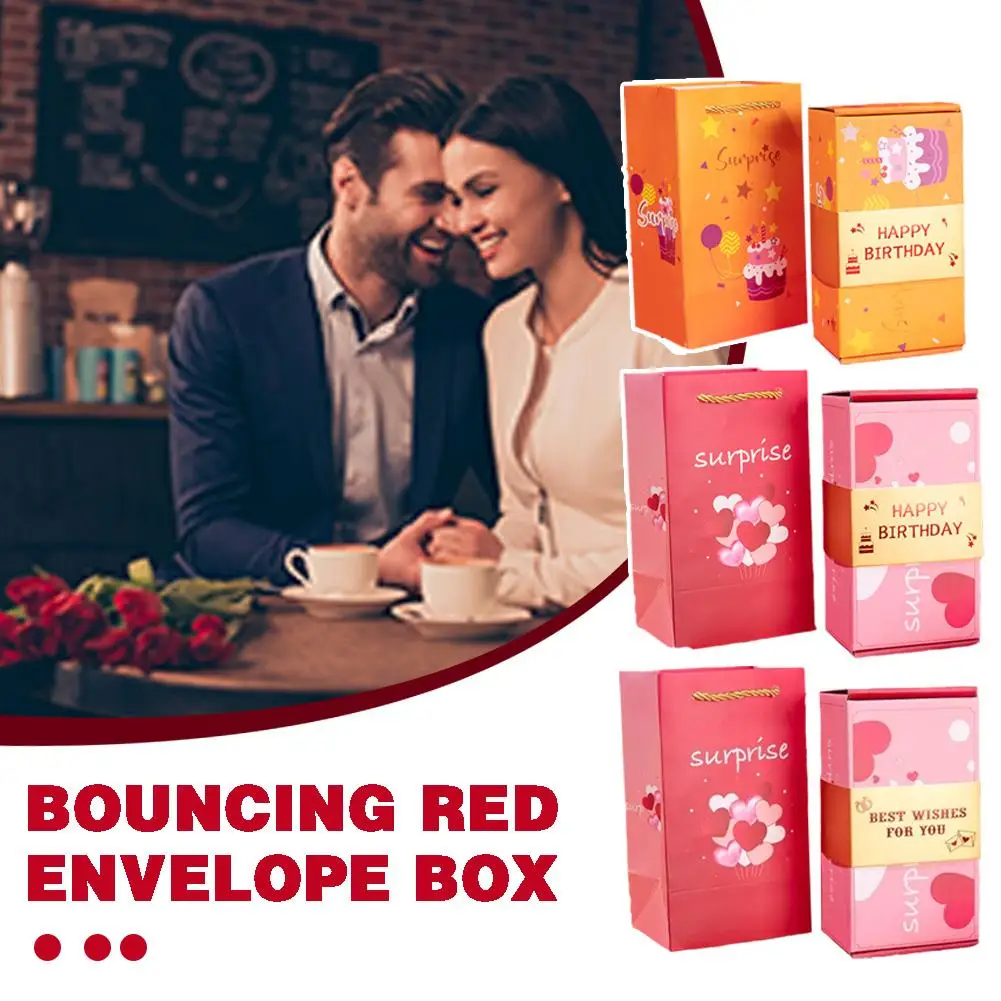 Jumping Red Envelope Box For Valentine's Day Confession Wedding Happy Birthday Party Gift H2x4