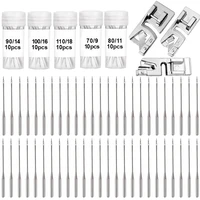 miusie household sewing machine needles with presser foot universal regular round head stainless steel needles for diy sewing