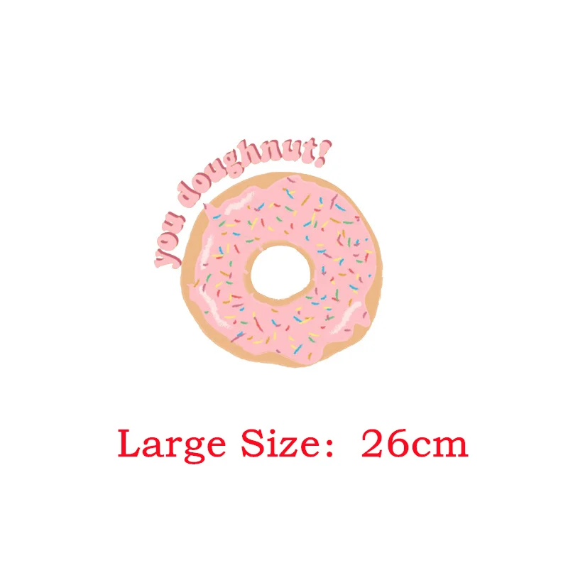 Kawaii Doughnut Ice Cream Pathces Thermo Sticker for Girls Tshirts Bag Applique Iron Clothing Decorative Flex Fusible Transfer