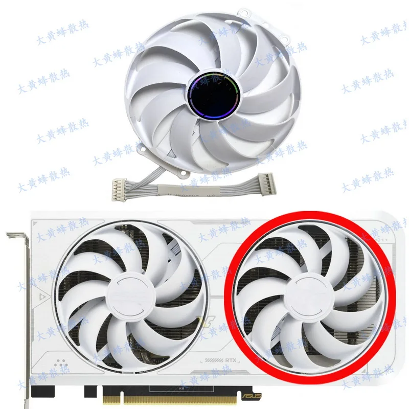 Новый охлаждающий вентилятор для видеокарты ASUS RTX3060ti GDDR6X 8 ГБ DUAL OC белый