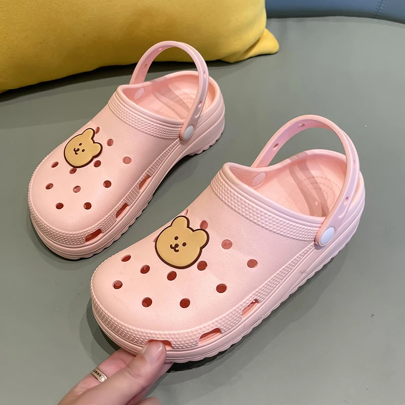 

Women Sandals Garden Clog Non-slip Bear Platform Slippers Slip on Mules Feman Lightweight Breathable Quick Drying Beach Sandals