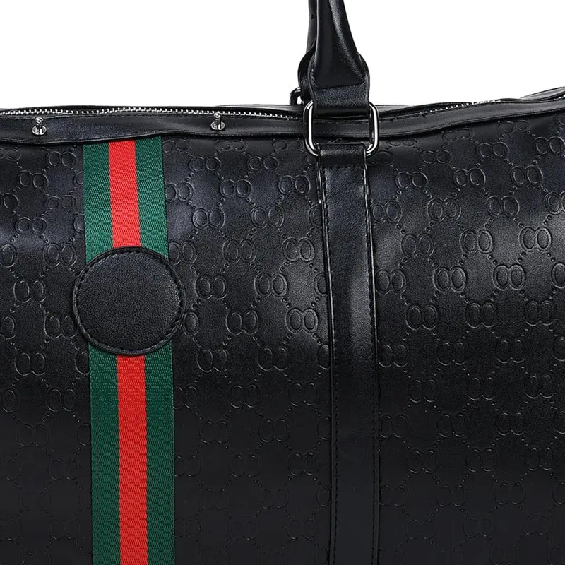 Luxury Women's Embossed Leather PU Weekender Travel Duffel Bag