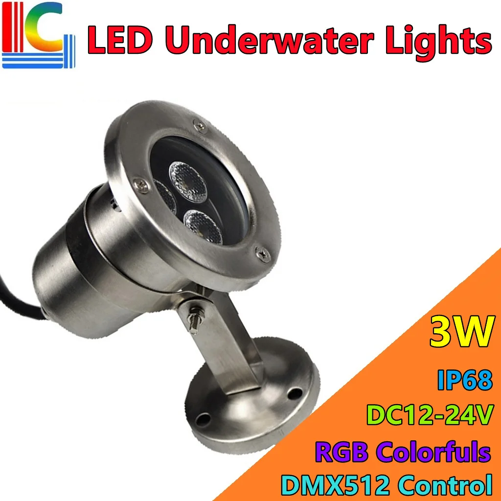 

3W 9W LED Pool lamps 304 stainless steel IP68 underwater lights 12V 24V Spotlight swimming pool decoration Landscape lighting