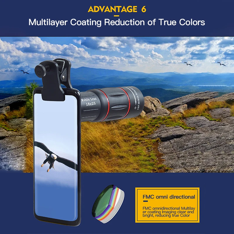 

Optical Telescope Long Focus Monocular 18x Telescope 18x Telescope Optical Zoom Telescope Universal 18x Telescope Zoom Portable