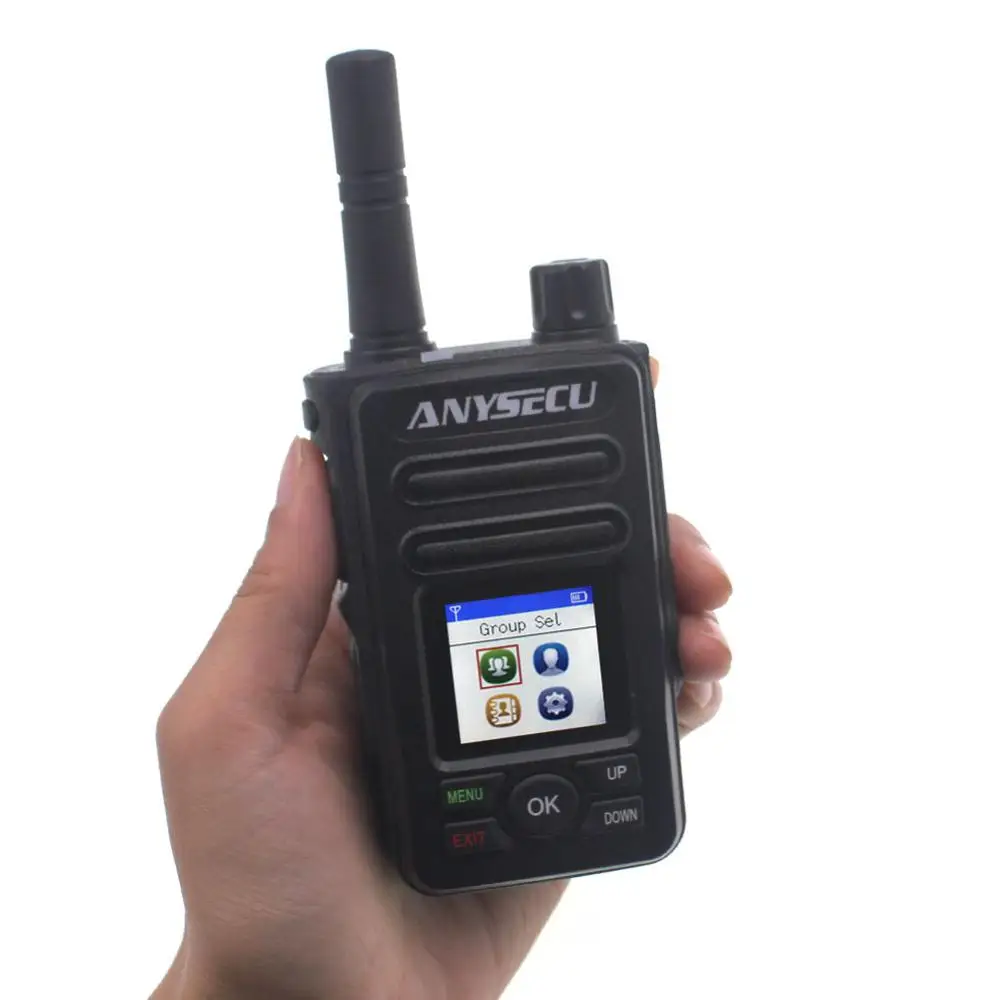 

4G LTE Band 10w Long Range SmartpWalkie Talkie with SIM Card ANYSECU 4G-F8 PLUS Network Two Way Radio work with REAL PTT /PTT4U