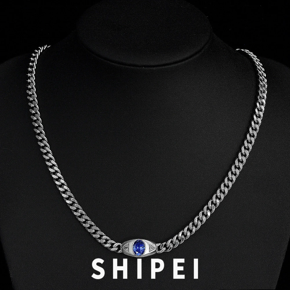 

Женская цепочка из серебра 925 пробы с кубинской подвеской, 2 карата, 7 мм