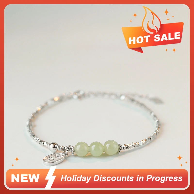 Высокое качество Hetian нефритовый браслет с бусинами для женщин 2024 модный