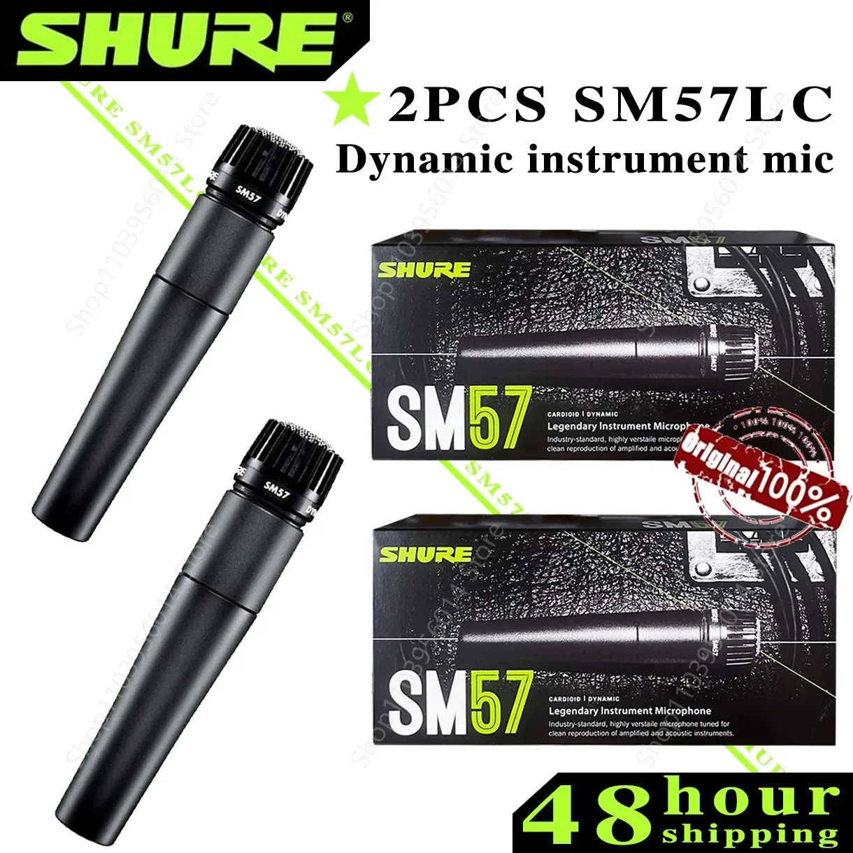 Оригинальный 2 шт. Shure SM57 инструментальный микрофон кардиоидный динамический
