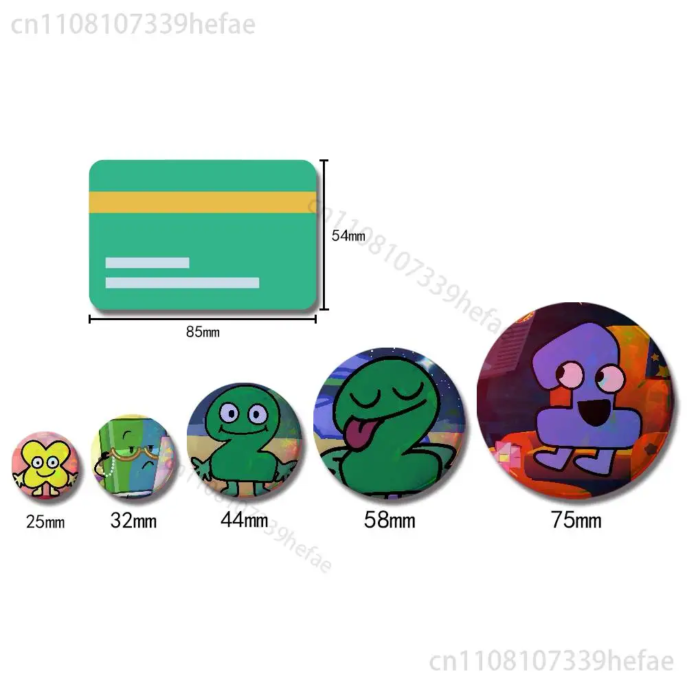 Фото Нагрудный значок B-Battle for Dream I-Island BFDI, круглый, из жести, 44 мм, 32 мм, 58 мм, для декора, подарок №2