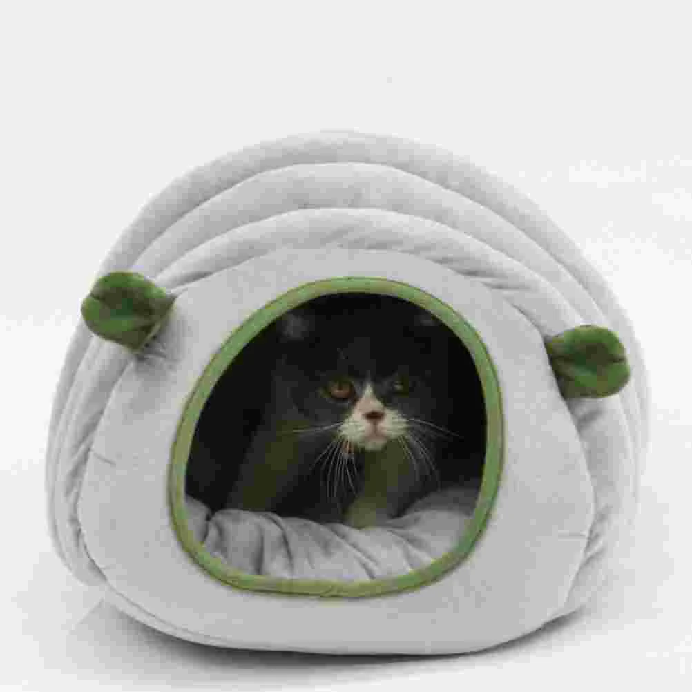 

Cat Bed Pet House Cave Sleeping Hamster Dog Warm Plush Puppy Winter Tent Beds Cozy Covered Cuddle Kitten Pad Hut Lounger