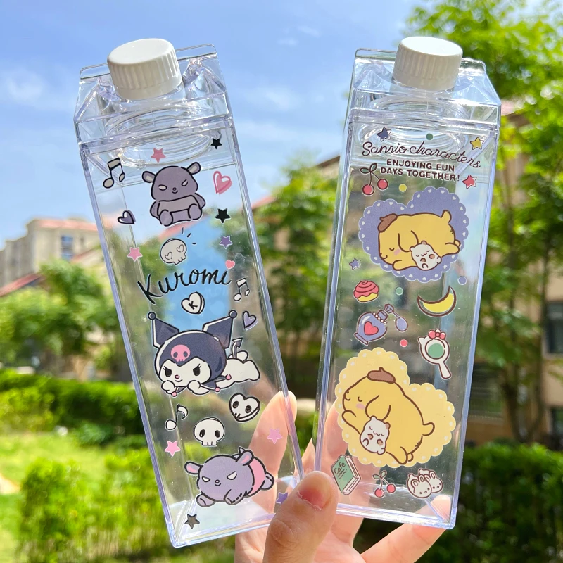 

Sanrioed Hello Kitty My Melody Kuromi коробка для молока квадратная прозрачная вместительная летняя чашка для воды пластиковая фотография