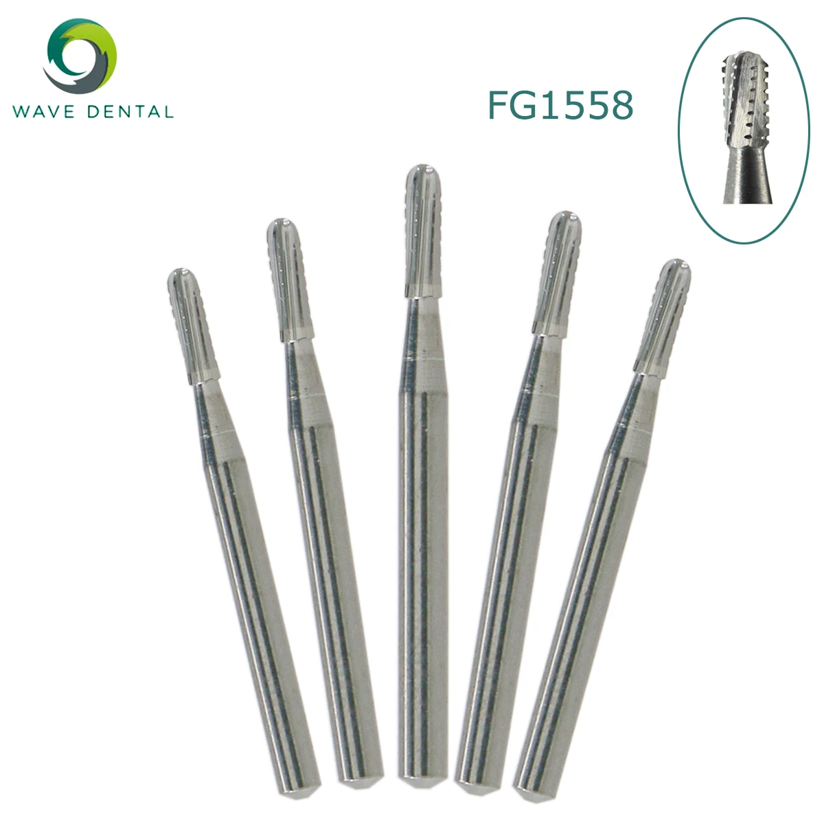 

WAVE Dental Tungsten Carbide Burs Straight Fissure Head With Rounded End Cross Cut for Dental Drill Bits High Speed Handpiece