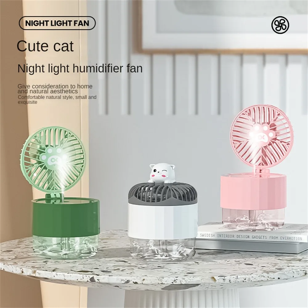 

Cute Fan Folding Fashion Spray Fan Usb Charging Mini Fan Lighting Portable Creative