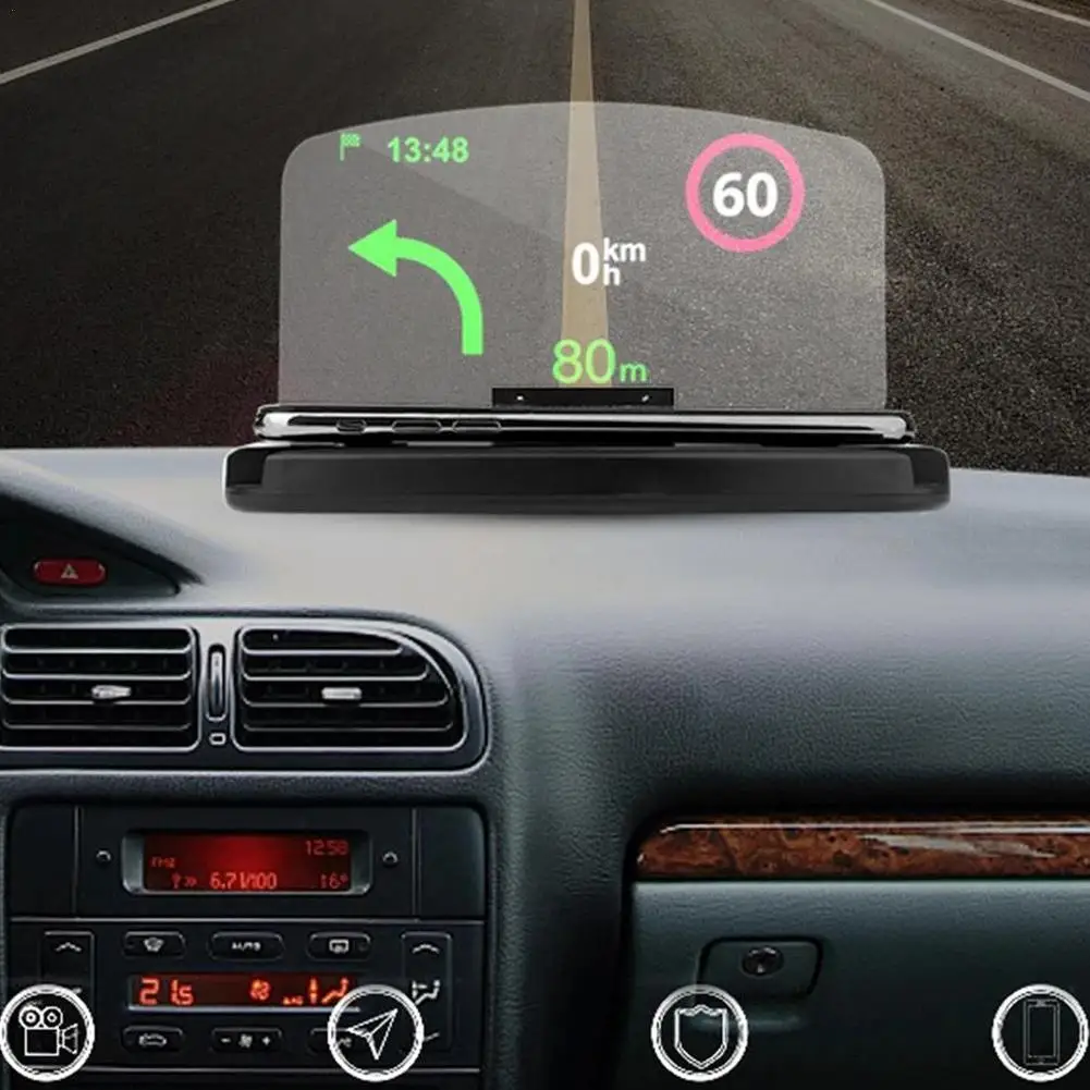 

Car HUD Auto Wireless Charging Head-Up Display Navigation Projector HD Mobile Phone Holder Car Accossorriess Rotated 180 Degrees
