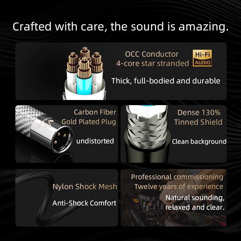 Сбалансированный кабель ATAUDIO XLR Hi-end OCC Core HiFi
