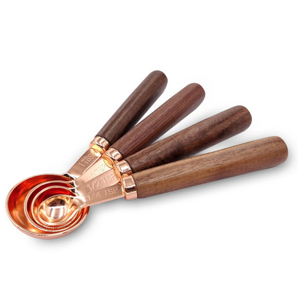 

4PCS Kitchen Baking Tools Measuring Spoon Stackable Measuring Cup Set Tools Tainless Steel Food Coffee Flour Scoop
