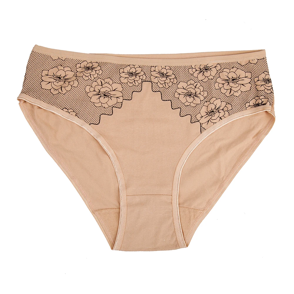FUNCILAC Women's cotton briefs sexy print panties Fashion breathable lingerie mid-rise women's underwear intimates  6 pcs/lot