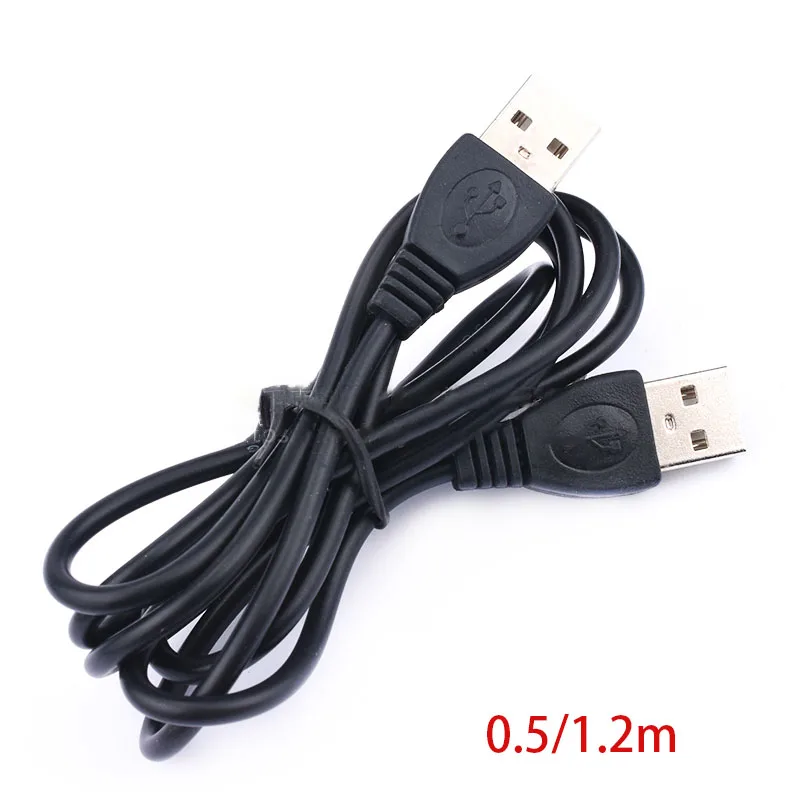 

Compatible USB 1.1/2.0 Dual-head Data Cable Male To Male Notebook Radiator Power Cord Connection Cable 0.5m/1.2m