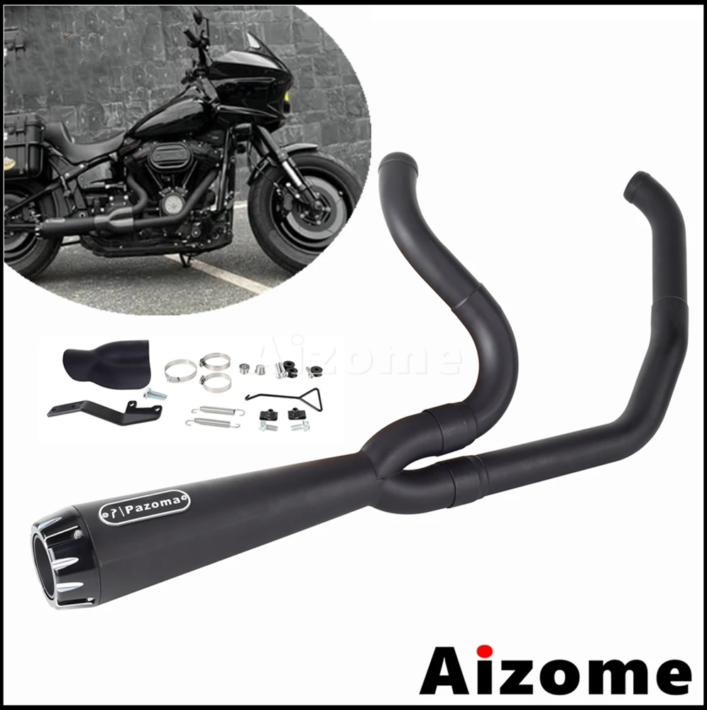Мотоциклетный глушитель выхлопной трубы 2 в 1 для Harley Softail стандарт FXST Street Bob FXBB FXBBS