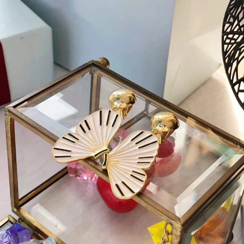 

luxury jewelry piano butterfly clip on earrings for women 925 sterling silver elegant Art ear cuff fake piercing gift