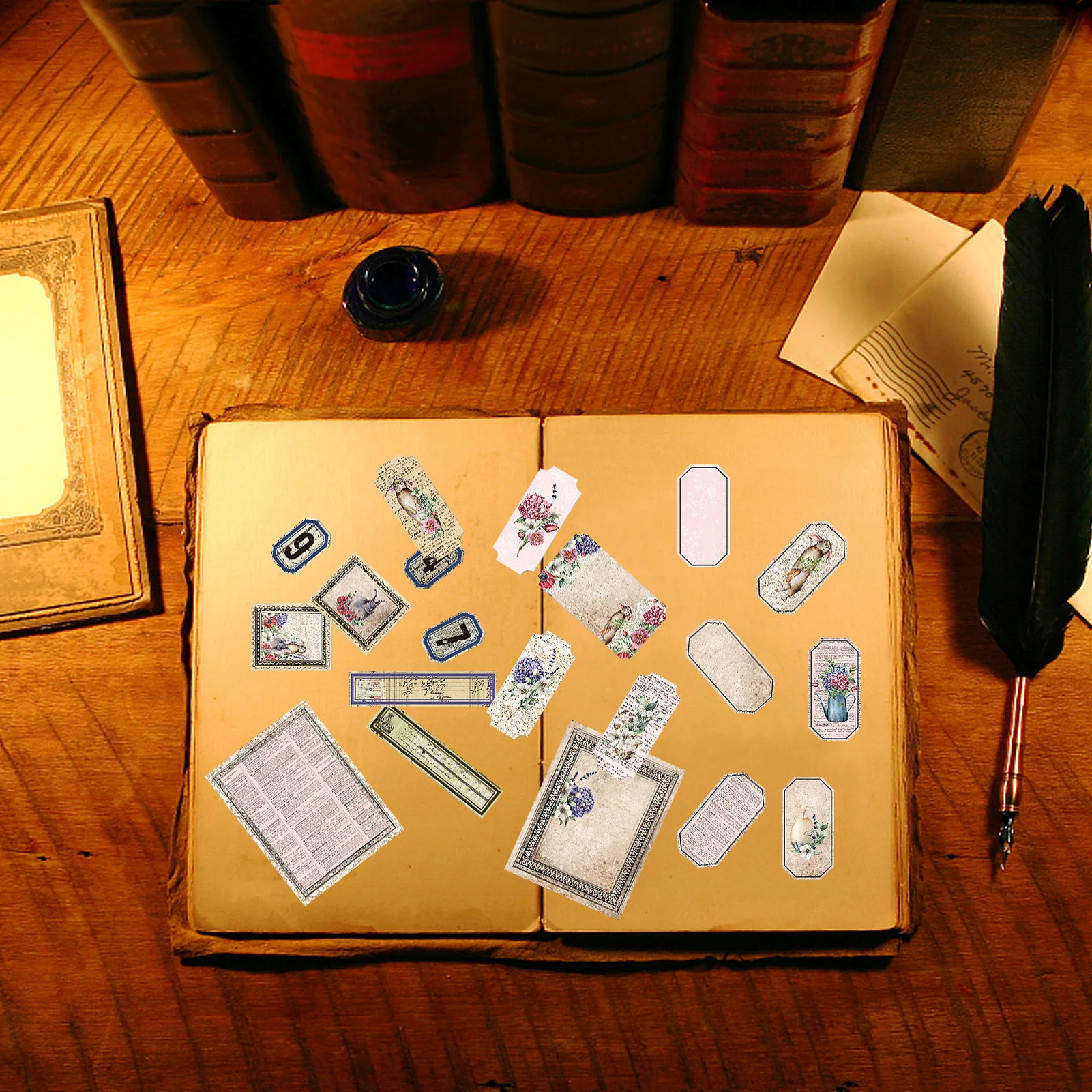 

Стикеры для журналов, стикеры в пасхальном стиле для самостоятельного скрапбукинга, винтажные узоры кролика, цветов, яиц, феи, необходим кле...