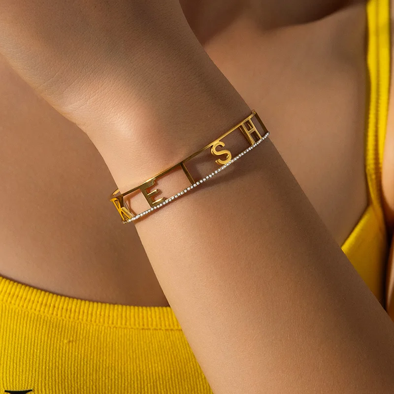 Goxijite персонализированный именной браслет комплект ювелирных изделий для женщин