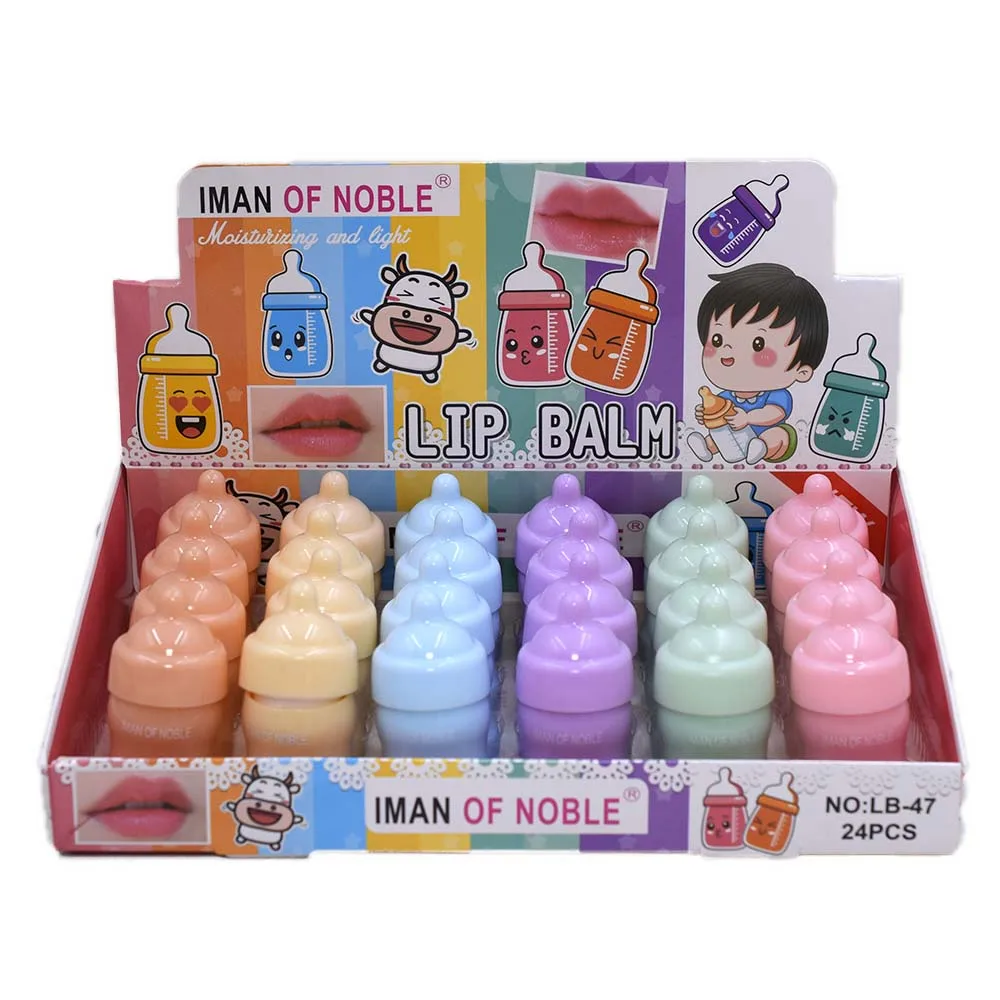 

24Pcs Cute Baby Bottle Lip Blam Kids Lip Care Fruit Flavor Moisturizer For Dry Cracked Lips Organic Fruit Extract with Vitamin E