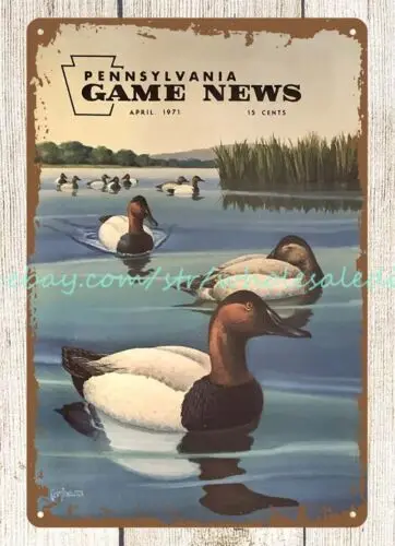 Новинка 1971 года игра в Пенсильвании водная птица утка металлический жестяной