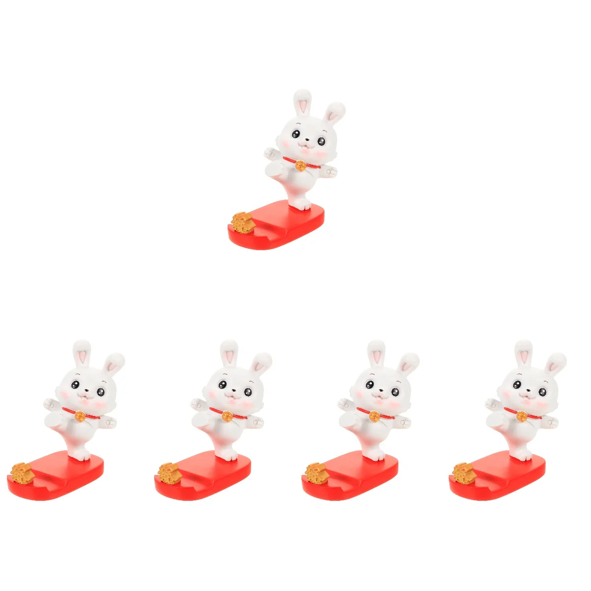 

5pcs Cartoon Holder Bunny Holder Stand Tabletop Rabbit Figurine