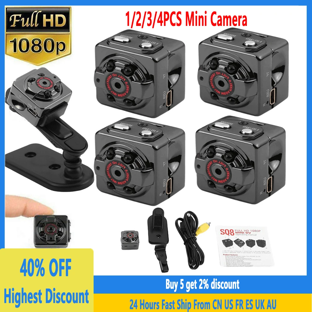 

Мини-камера SQ8 1080P с ИК-подсветкой, ночным видением и датчиком движения