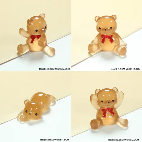 4 шт. Светящиеся мини-медведи из канифоли