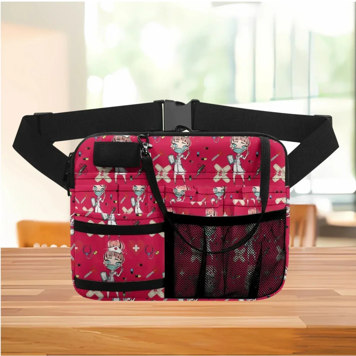 Фиолетовая мультяшная медсестра Heartbeat дизайнерская поясная сумка для
