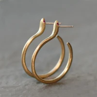 2022 vintage punk gold color snake stud earrings for women accessories statement jewelry girl gift bohemian women earrings