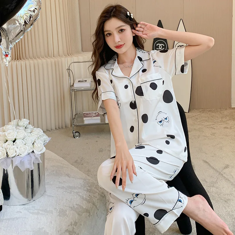 New Pajamas Women's Summer Suits Home Service Cute High-end Pajamas Can Be Worn Outside Soft Comfortable and Casual Sleepwear