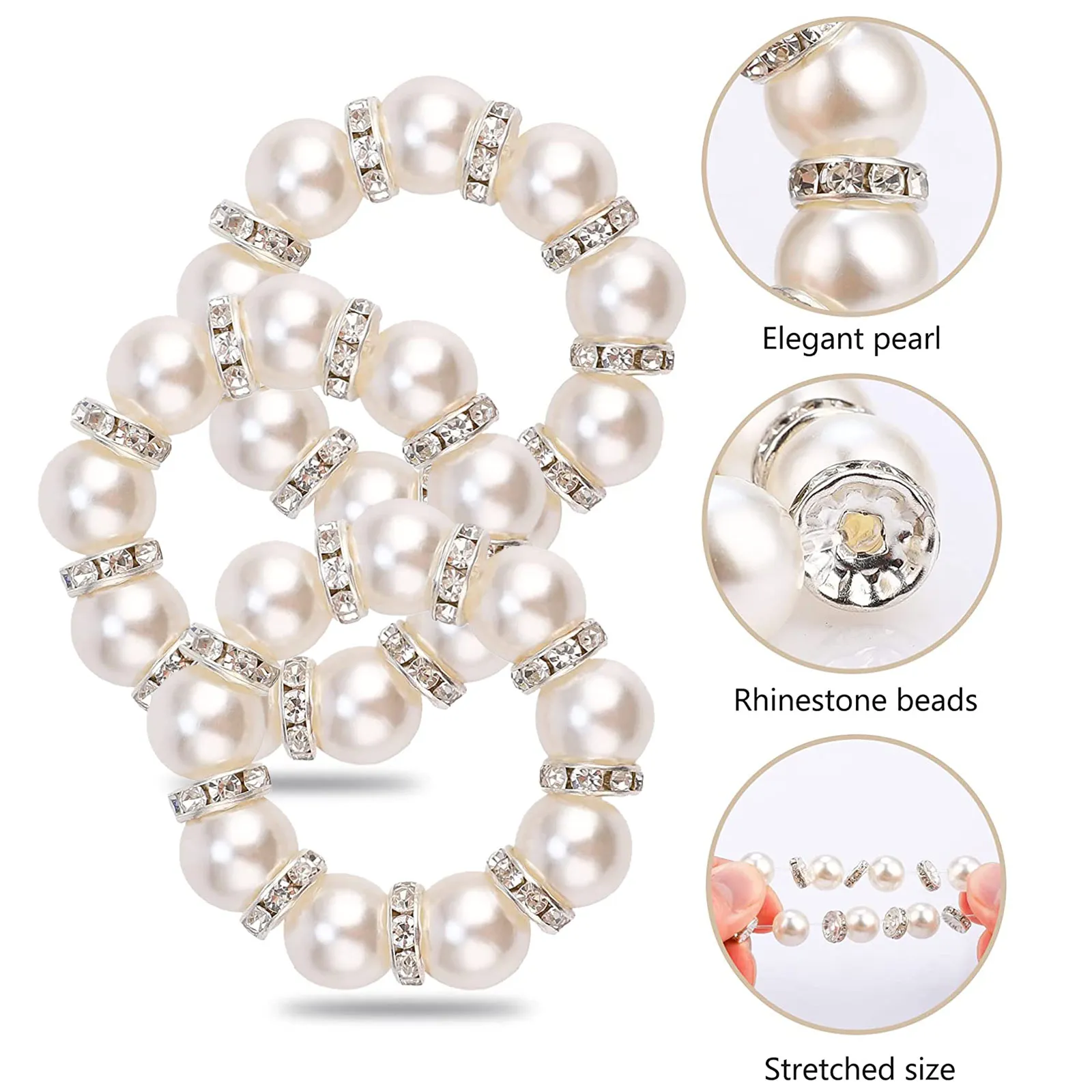

Pack of 10 Napkin Ring Pearl Restaurant Festival Wedding Birthday Holder
