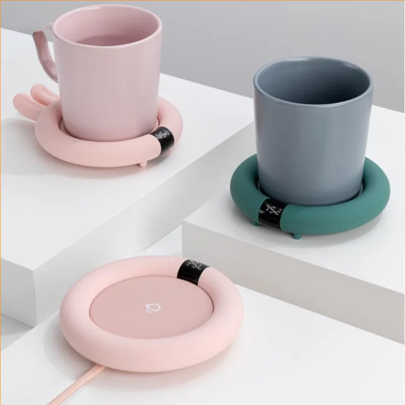 

75 degree heating coaster desk household milk coffee insulation coaster without picking cup warmer